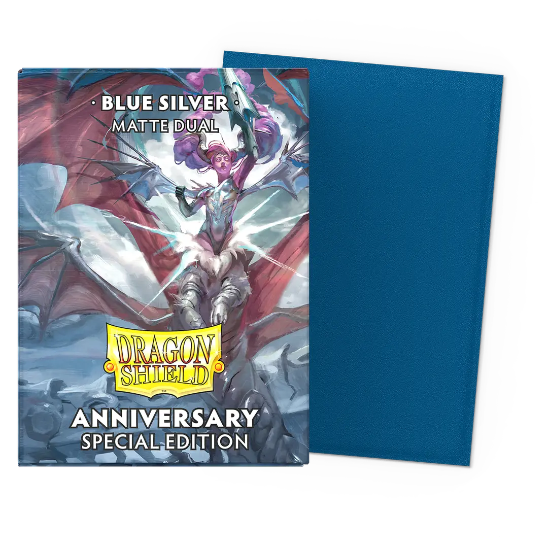 Dragon Shield Standar: Matte Dual Sleeves, Blue Silver Anniversary Special Edition