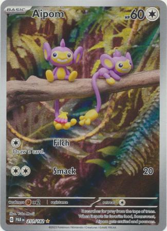 Card: Scarlet & Violet: Paradox Rift Singles, Aipom - 211/182 - Illustration Rare