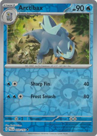 Card: Scarlet & Violet: Paldea Evolved Singles, Arctibax - 059/193 - Uncommon Reverse Holo