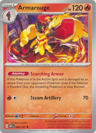 Card: Scarlet & Violet: Obsidian Flames Single, Armarouge - 044/197 - Uncommon