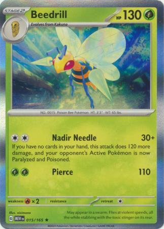 Card: Scarlet & Violet: 151 Singles, Beedrill - 015/165 - Holo Rare