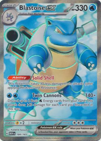 Card: Scarlet & Violet: 151 Singles, Blastoise ex - 184/165 - Full Art Secret Rare