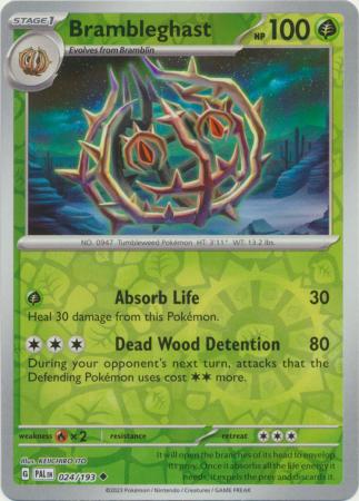 Card: Scarlet & Violet: Paldea Evolved Singles, Brambleghast - 024/193 - Uncommon Reverse Holo