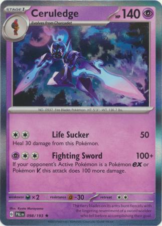 Card: Scarlet & Violet: Paldea Evolved Singles, Ceruledge - 098/193 - Holo Rare