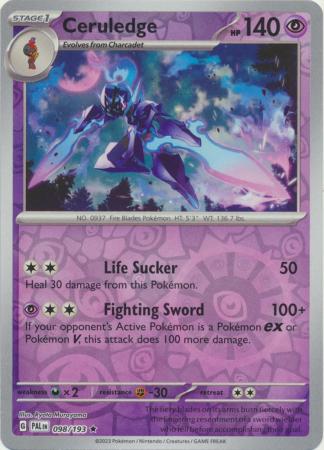 Card: Scarlet & Violet: Paldea Evolved Singles, Ceruledge - 098/193 - Holo Rare Reverse Holo