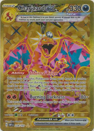 Card: Scarlet & Violet: Obsidian Flames Single, Charizard ex - 228/197 - Gold Secret Rare