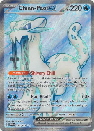 Card: Scarlet & Violet: Paldea Evolved Singles, Chien-Pao ex - 236/193 - Full Art Secret Rare