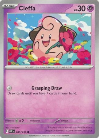 Card: Scarlet & Violet: Obsidian Flames Single, Cleffa - 080/197 - Common