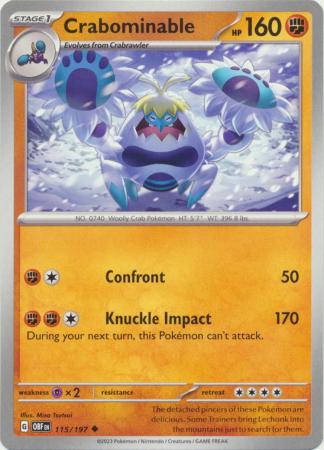 Card: Scarlet & Violet: Obsidian Flames Single, Crabominable - 115/197 - Uncommon