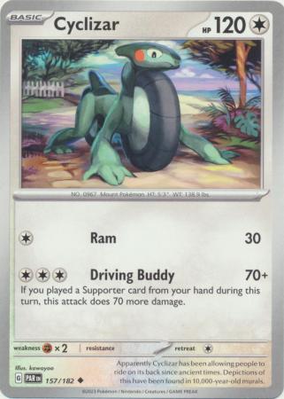 Card: Scarlet & Violet: Paradox Rift Singles, Cyclizar - 157/182 - Uncommon