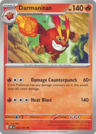 Card: Scarlet & Violet: Obsidian Flames Single, Darmanitan - 035/197 - Uncommon