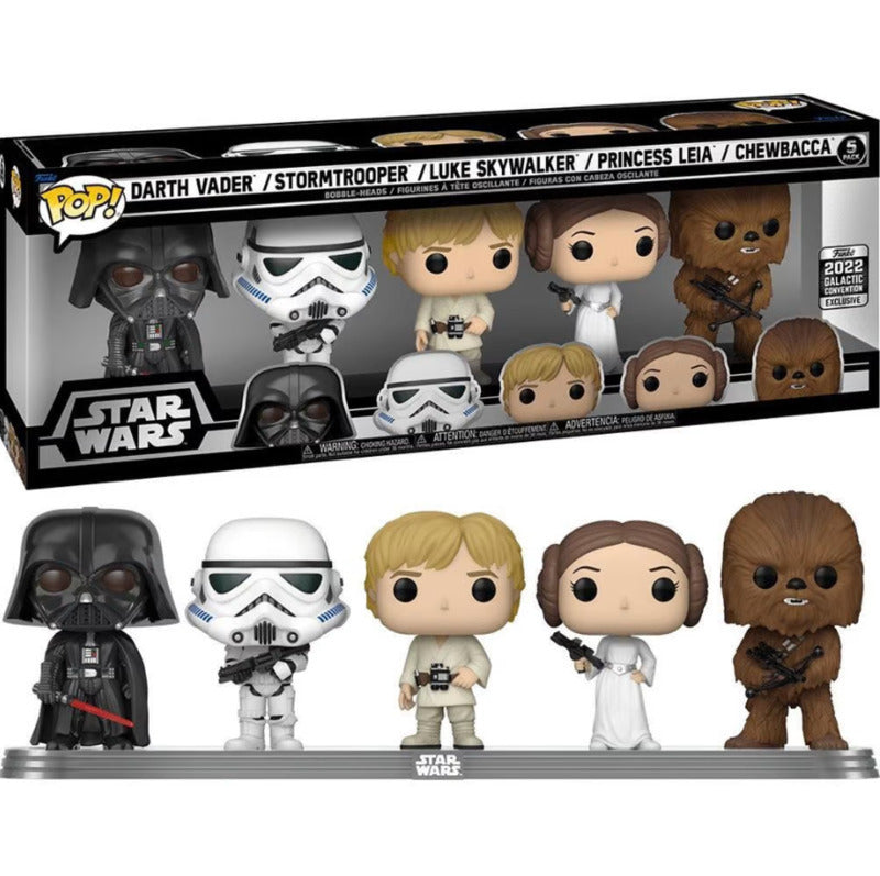 Funko Pop! Star Wars: Darth Vader, Stormtrooper, Luke Skywalker, Princess Leia, Chewbacca