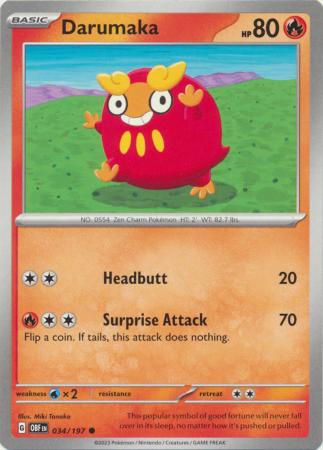 Card: Scarlet & Violet: Obsidian Flames Single, Darumaka - 034/197 - Common