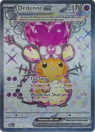 Card: Scarlet & Violet: Paldea Evolved Singles, Dedenne ex - 239/193 - Full Art Secret Rare