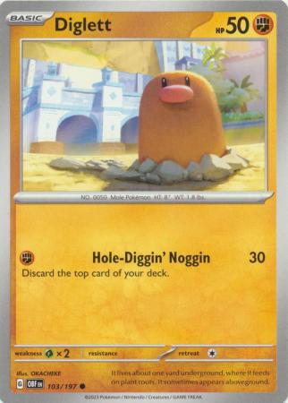 Card: Scarlet & Violet: Obsidian Flames Single, Diglett - 103/197 - Common