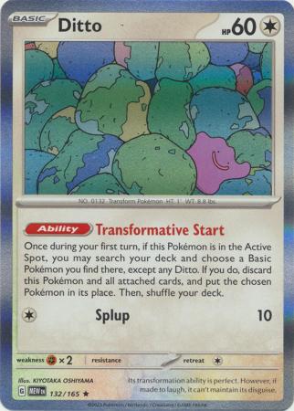 Card: Scarlet & Violet: 151 Singles, Ditto - 132/165 - Holo Rare