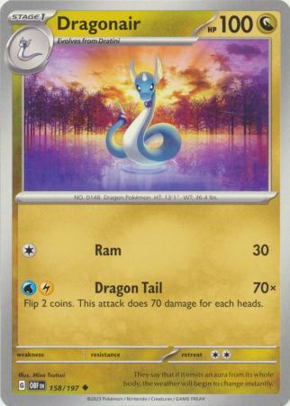 Card: Scarlet & Violet: Obsidian Flames Single, Dragonair - 158/197 - Uncommon