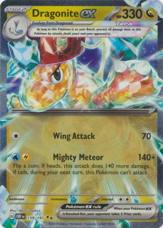 Card: Scarlet & Violet: Obsidian Flames Single, Dragonite ex - 159/197 - Ultra Rare