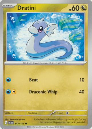 Card: Scarlet & Violet: 151 Singles, Dratini - 147/165 - Common