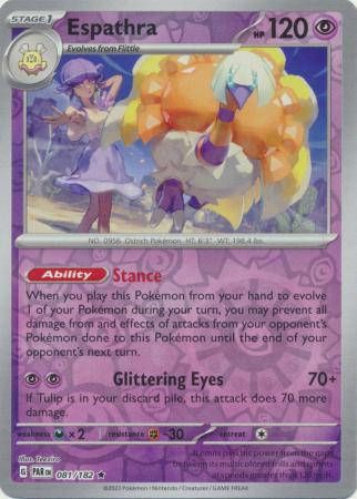Card: Scarlet & Violet: Paradox Rift Singles, Espathra - 081/182 - Holo Rare Reverse Holo