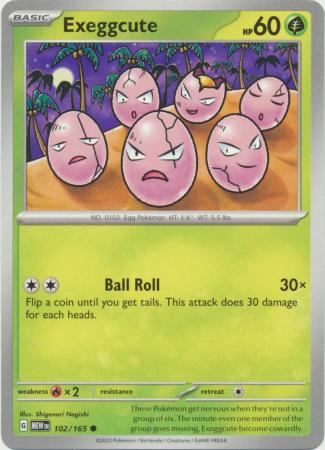 Card: Scarlet & Violet: 151 Singles, Exeggcute - 102/165 - Common