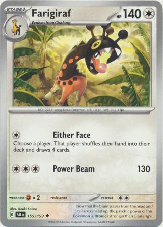 Card: Scarlet & Violet: Paldea Evolved Singles, Farigiraf - 155/193 - Uncommon