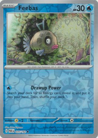 Card: Scarlet & Violet: Paradox Rift Singles, Feebas - 035/182 - Common Reverse Holo