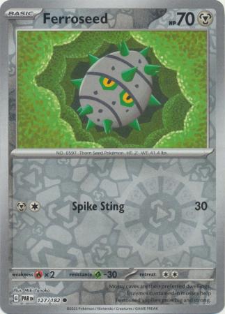 Card: Scarlet & Violet: Paradox Rift Singles, Ferroseed - 127/182 - Common Reverse Holo