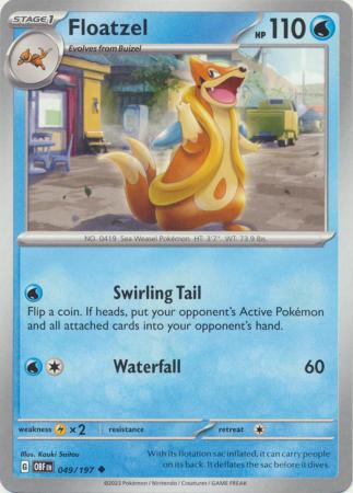 Card: Scarlet & Violet: Obsidian Flames Single, Floatzel - 049/197 - Uncommon