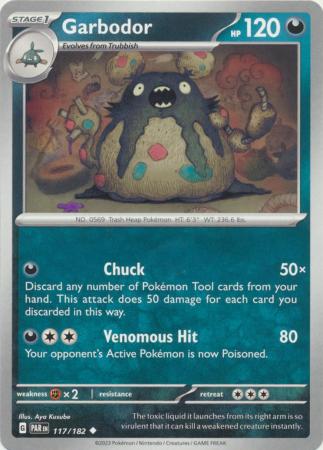 Card: Scarlet & Violet: Paradox Rift Singles, Garbodor - 117/182 - Uncommon