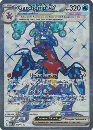 Card: Scarlet & Violet: Paradox Rift Singles, Garchomp ex - 219/182 - Full Art Secret Rare