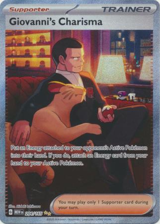 Card: Scarlet & Violet: 151 Singles, Giovanni's Charisma - 204/165 - Special Illustration Rare