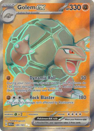 Card: Scarlet & Violet: 151 Singles, Golem ex - 189/165 - Full Art Secret Rare