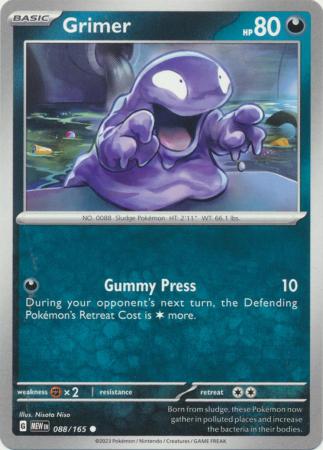 Card: Scarlet & Violet: 151 Singles, Grimer - 088/165 - Common