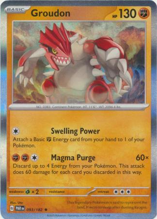 Card: Scarlet & Violet: Paradox Rift Singles, Groudon - 093/182 - Holo Rare