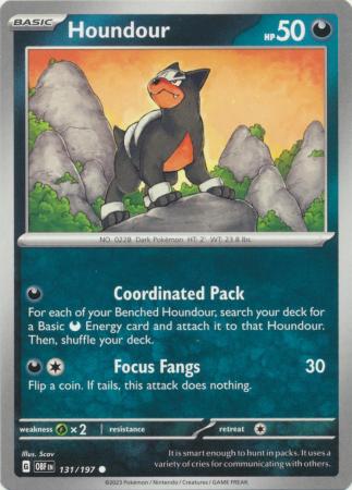 Card: Scarlet & Violet: Obsidian Flames Single, Houndour - 131/197 - Common