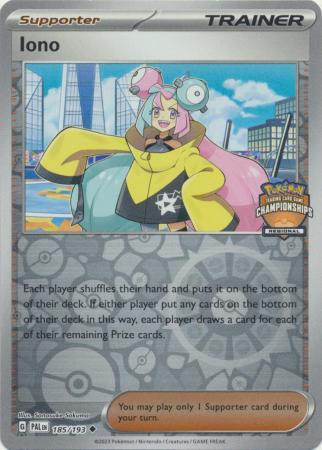 Card: Scarlet & Violet: Paldea Evolved Singles, Iono - 185/193 - Regional Championships Promo