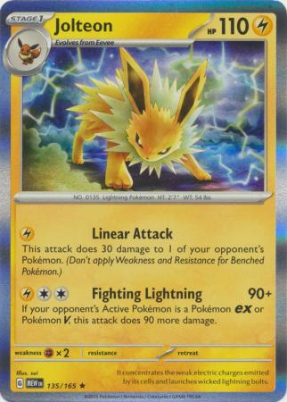Card: Scarlet & Violet: 151 Singles, Jolteon - 135/165 - Holo Rare