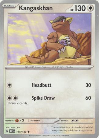 Card: Scarlet & Violet: Obsidian Flames Single, Kangaskhan - 165/197 - Uncommon