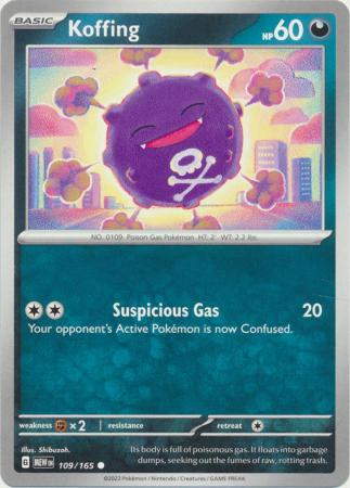 Card: Scarlet & Violet: 151 Singles, Koffing - 109/165 - Common