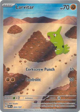 Card: Scarlet & Violet: Obsidian Flames Single, Larvitar - 203/197 - Illustration Rare