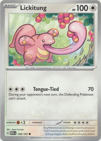 Card: Scarlet & Violet: 151 Singles, Lickitung - 108/165 - Common
