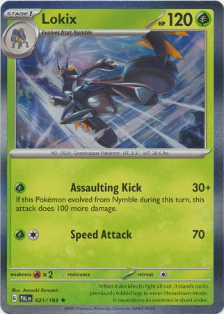 Card: Scarlet & Violet: Paldea Evolved Singles, Lokix - 021/193 - Holo Rare