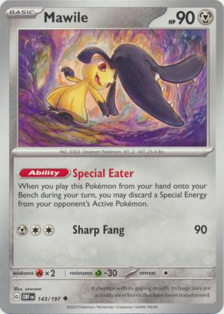 Card: Scarlet & Violet: Obsidian Flames Single, Mawile - 143/197 - Uncommon