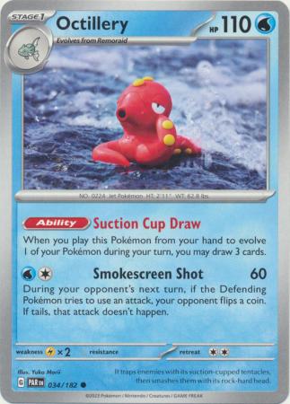 Card: Scarlet & Violet: Paradox Rift Singles, Octillery - 034/182 - Common