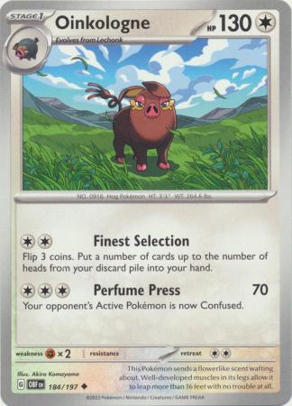 Card: Scarlet & Violet: Obsidian Flames Single, Oinkologne - 184/197 - Uncommon