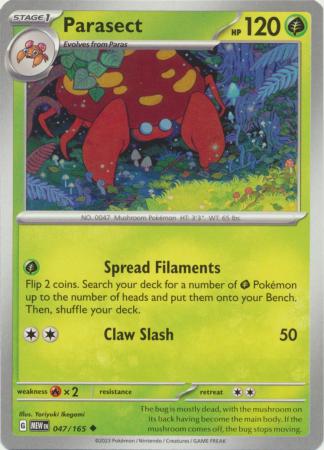 Card: Scarlet & Violet: 151 Singles, Parasect - 047/165 - Uncommon