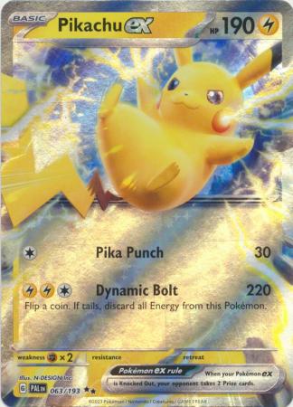Card: Scarlet & Violet: Paldea Evolved Singles, Pikachu ex - 063/193 - Ultra Rare