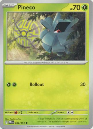 Card: Scarlet & Violet: Paldea Evolved Singles, Pineco - 004/193 - Common