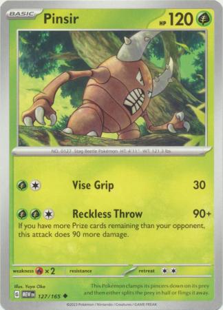 Card: Scarlet & Violet: 151 Singles, Pinsir - 127/165 - Uncommon